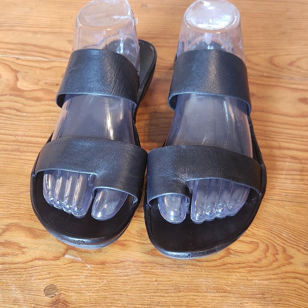 Naturalizer Black Double Strap Slide Sandals - Picture 2 of 6